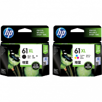 HP Ink Cartridge <br> #61XL <br> (黑色/三色墨盒)