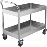 <font color=006633>$1600/pc up</font><br>兩層不銹鋼單手柄圍欄手推車<BR>[兩層+不銹鋼+單手柄+圍欄]